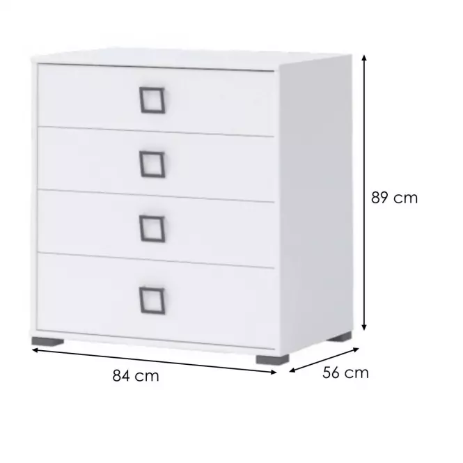 Komód Kiki F4-BE/KI-15 white/white