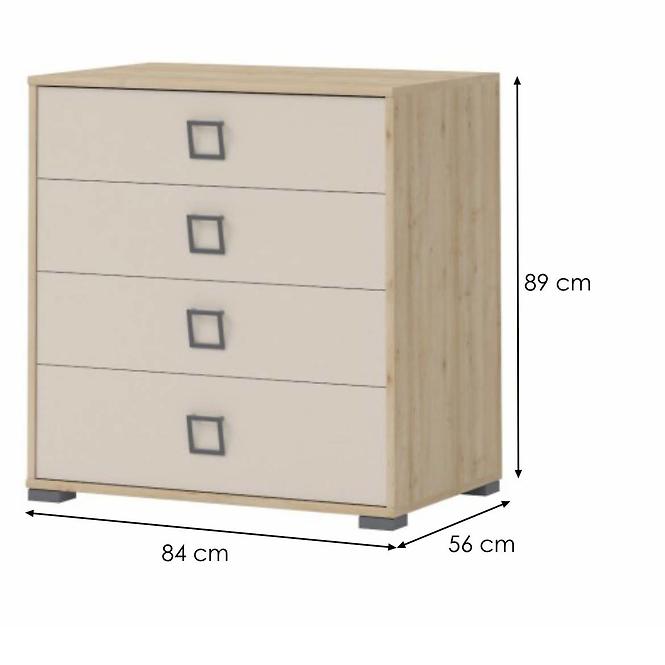 Komód Kiki F4-BK/KI-01 beech/sand