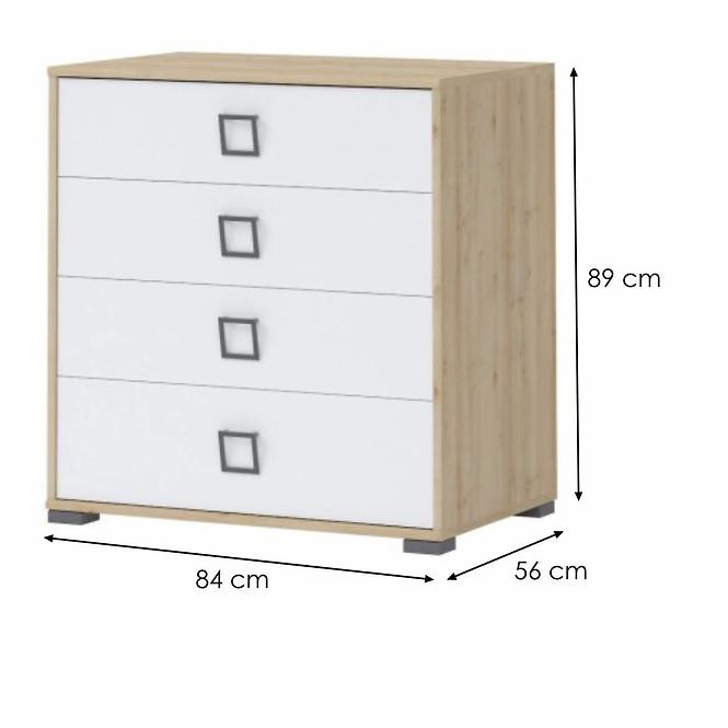 Komód Kiki F4-BK/KI-15 beech/white