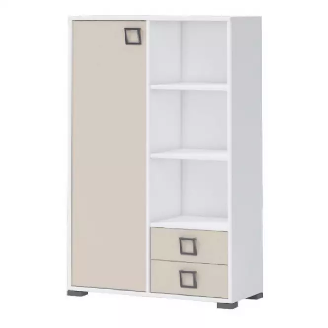 Könyvszekrény Kiki K12-BE/KI-01 white/sand