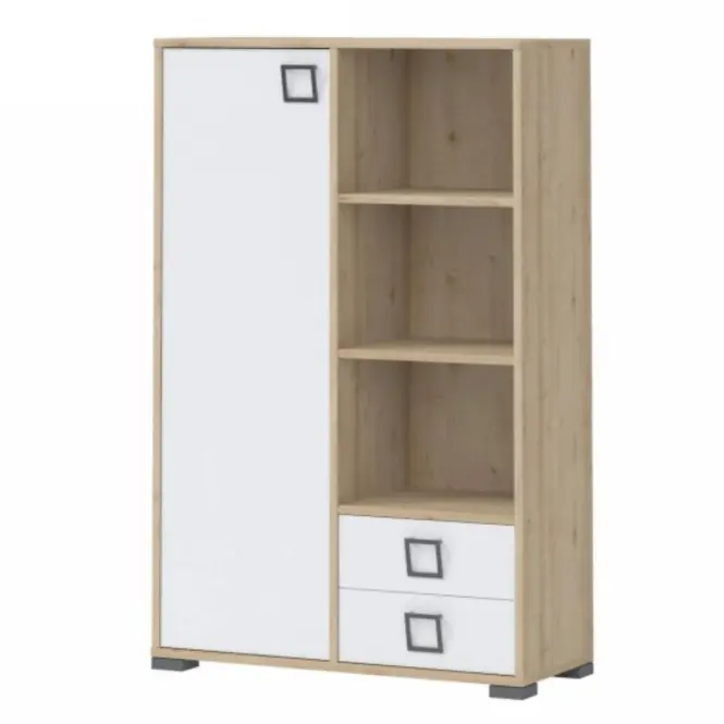 Könyvszekrény Kiki K12-BK/KI-15 beech/white