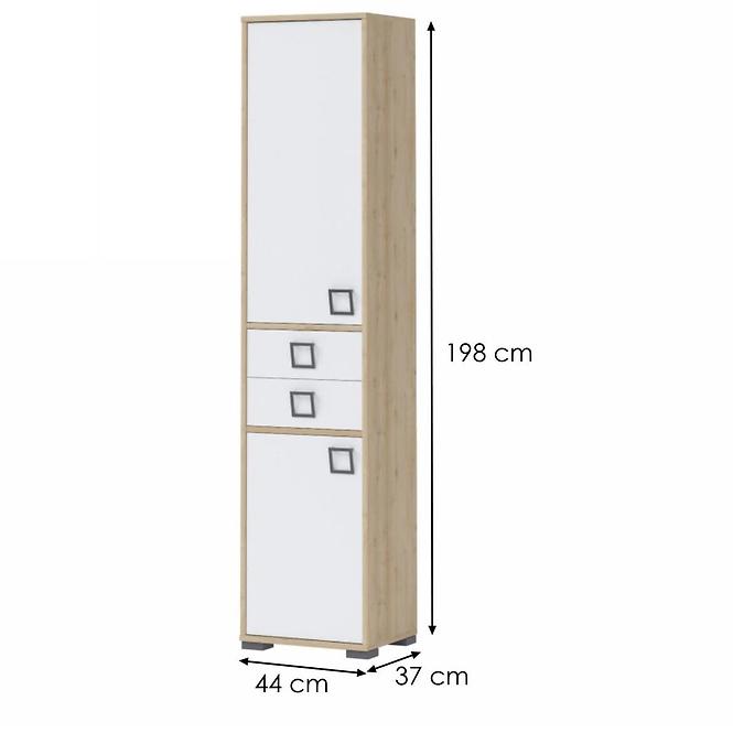 Könyvszekrény Kiki V22-BK/KI-15 beech/white