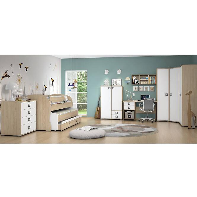 Könyvszekrény Kiki V22-BK/KI-15 beech/white,3