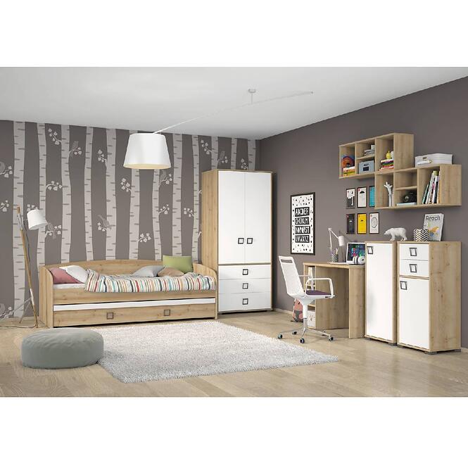Könyvszekrény Kiki V22-BK/KI-15 beech/white,5