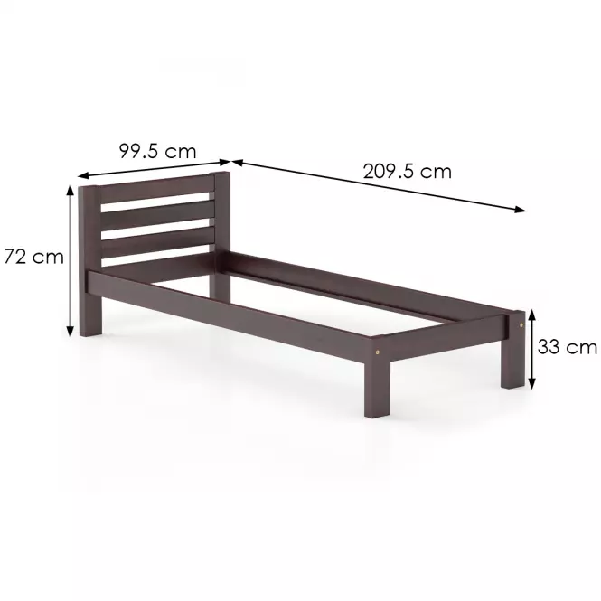 Ágy fenyő LK127–90x200 dió,3