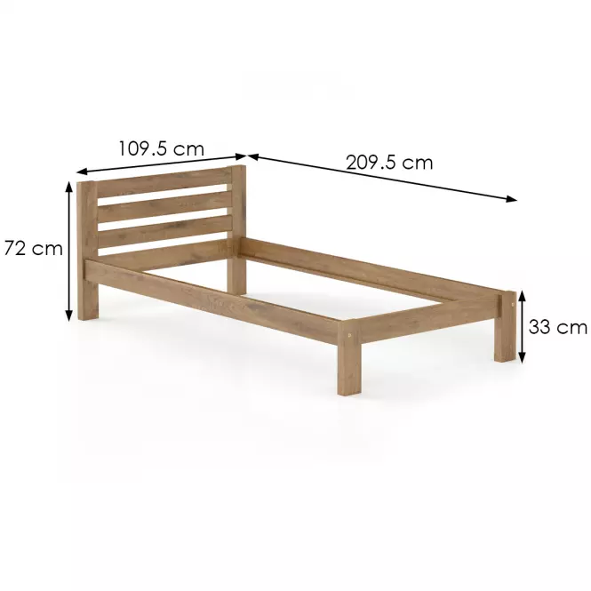 Ágy fenyő LK127–100x200 tölgy,3