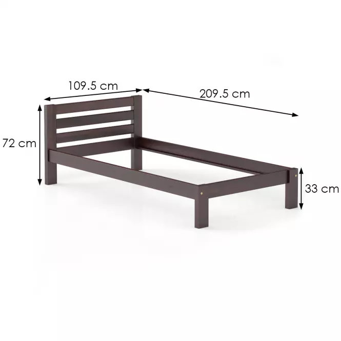 Ágy fenyő LK127–100x200 dió,3