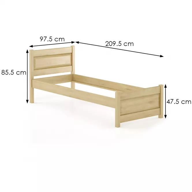 Ágy bükk LK120–90x200 természetes,3