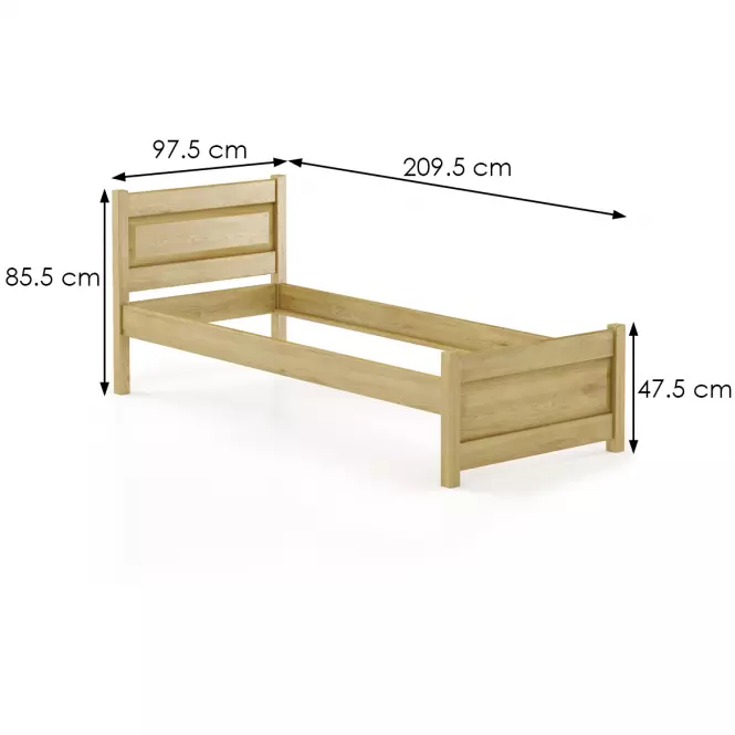 Ágy bükk LK120–90x200 rustikal,3