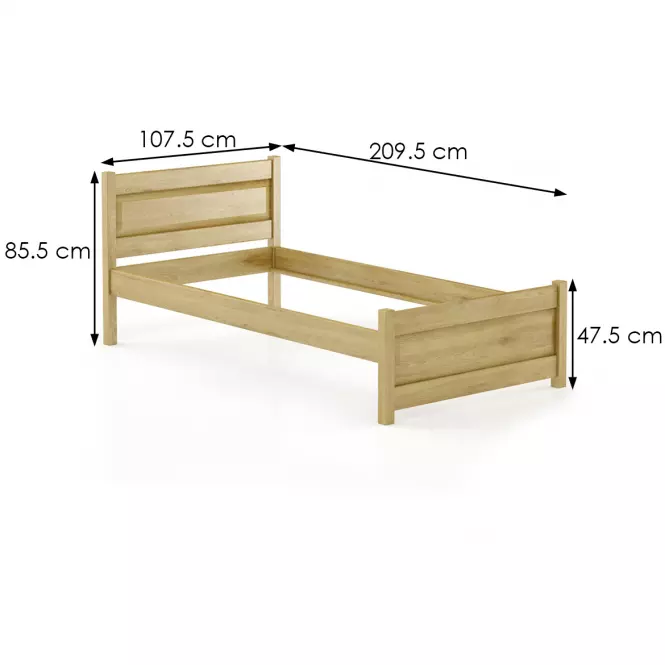 Ágy bükk LK120–100x200 rustikal,3