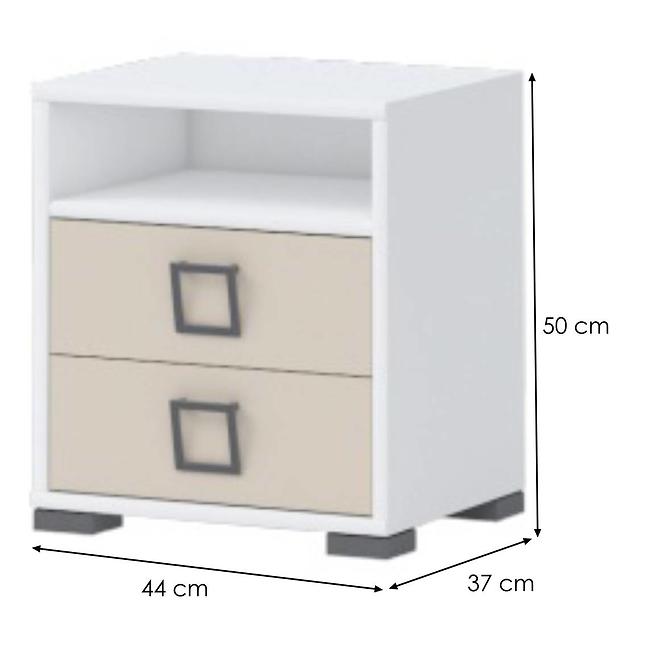 Éjjeliszekrény Kiki NS2-BE/KI-01 white/sand,2