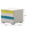 Éjjeliszekrény JOY-NS2 polar pine/mango/lime/torquise,2