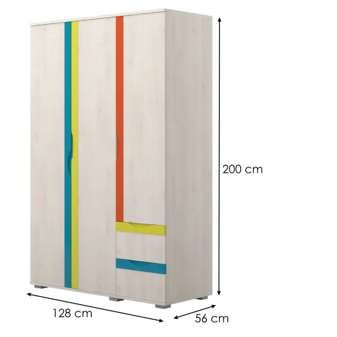 Sarokszekrény JOY-G32 polar pine/mango/lime/torquise,2