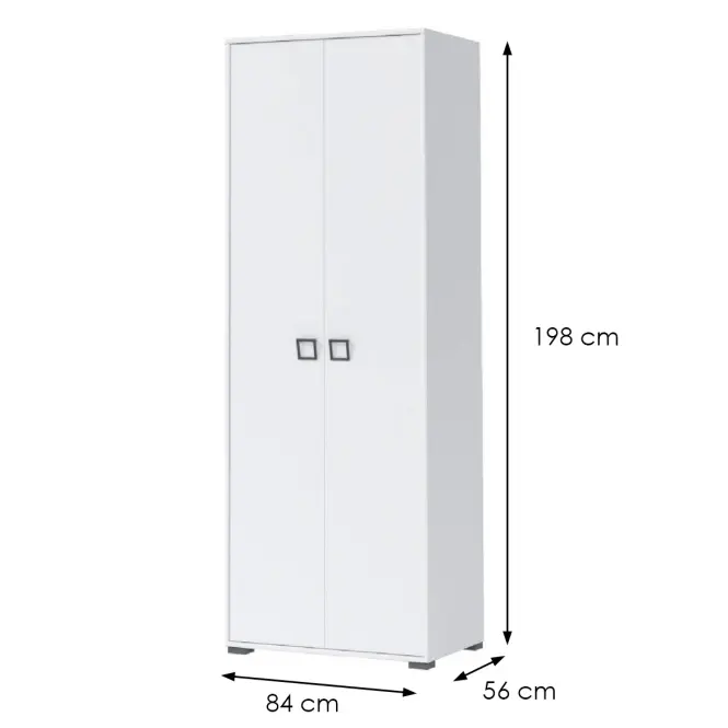 Sarokszekrény 2D Kiki G2P-BE/KI-15 white/white,2