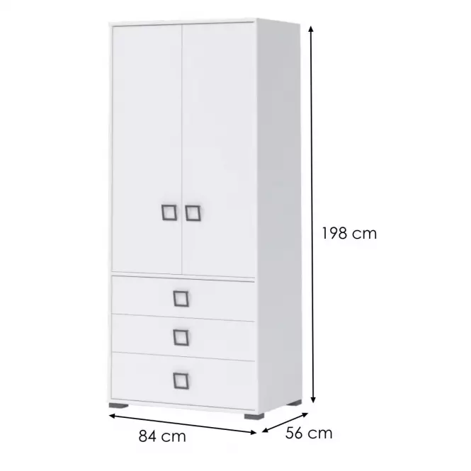 Sarokszekrény 2D3S Kiki G23-BE/KI-15 white/white,2
