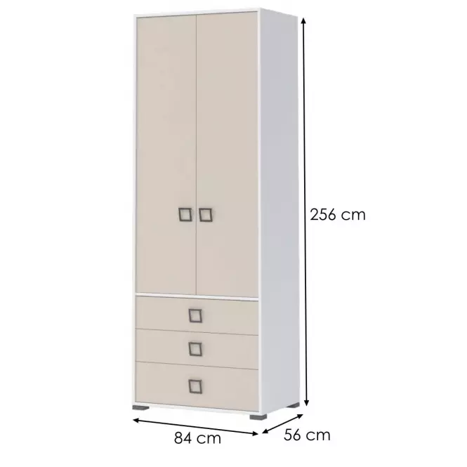 Sarokszekrény 2D3S Kiki P23-BE/KI-01 white/sand,2