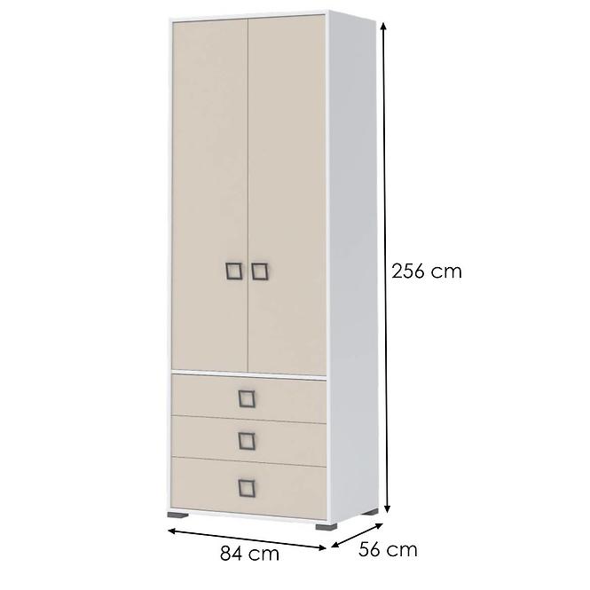 Sarokszekrény 2D3S Kiki P23-BE/KI-01 white/sand,2