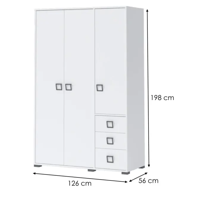 Sarokszekrény 3D3S Kiki G33-BE/KI-15 white/white,2