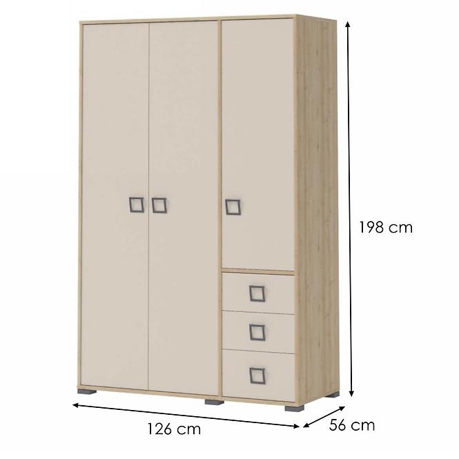 Sarokszekrény 3D3S Kiki G33-BK/KI-01 beech/sand,2