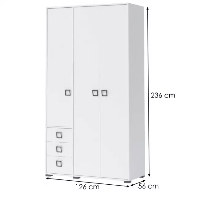Sarokszekrény 3D3S Kiki P33-BE/KI-15 white/white