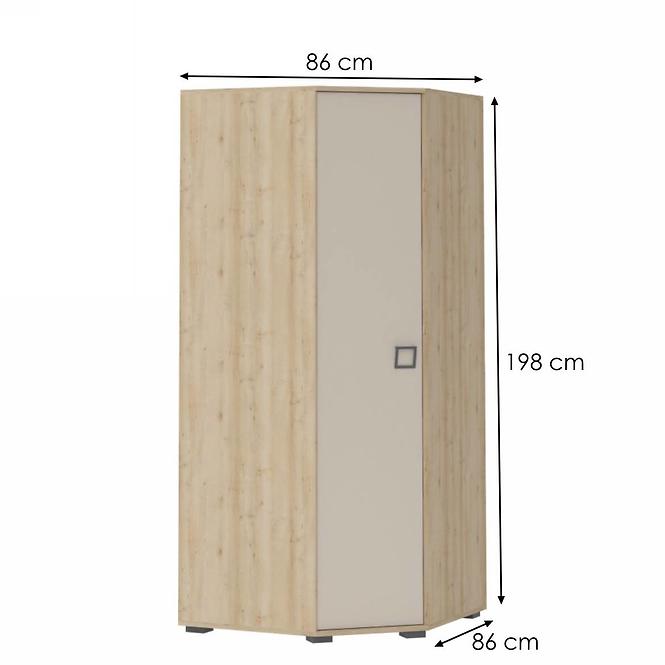 Sarokszekrény 3D3S Kiki GUG-BK/KI-01 beech/sand