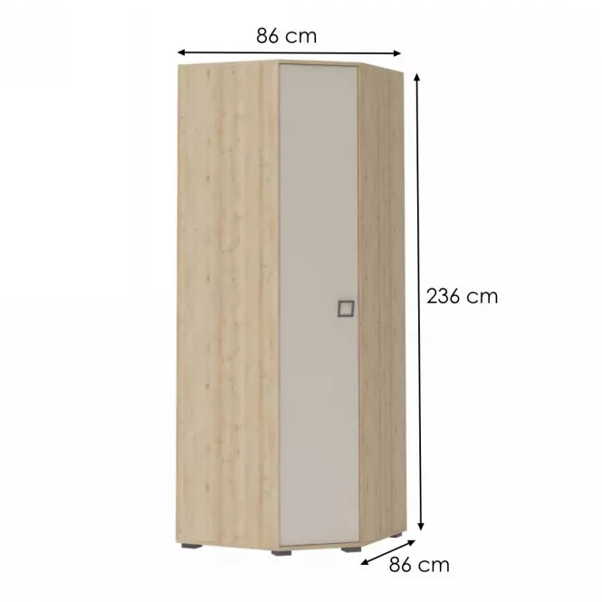 Sarokszekrény 3D3S Kiki PUG-BK/KI-01 beech/sand