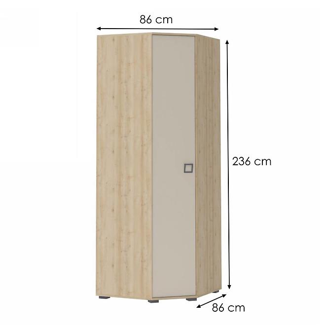 Sarokszekrény 3D3S Kiki PUG-BK/KI-01 beech/sand