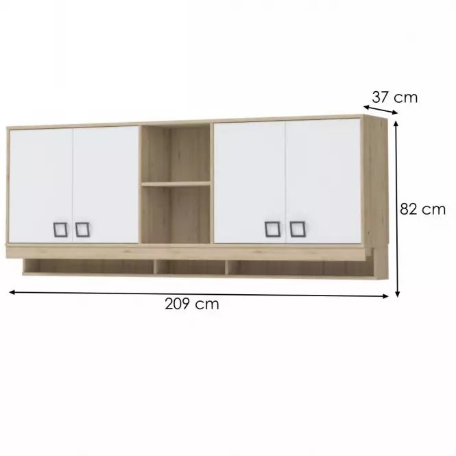 Fali szekrény Kiki MKR-BK/KI-15 beech/white