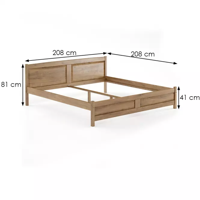 Ágy fenyő LK104–200x200 tölgy