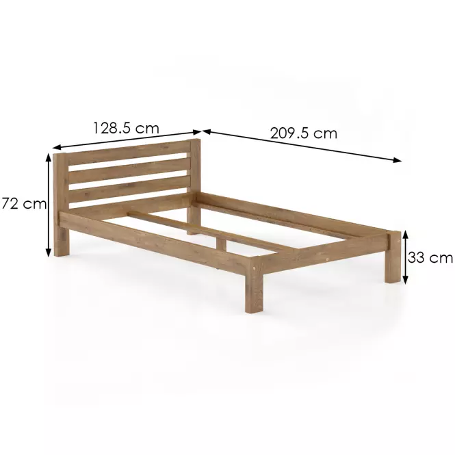 Ágy fenyő LK105–120x200 tölgy