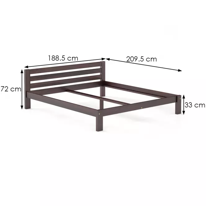 Ágy fenyő LK105–180x200 dió,3