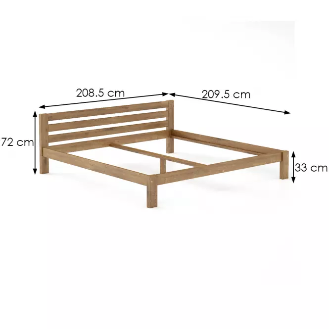 Ágy fenyő LK105–200x200 tölgy,3