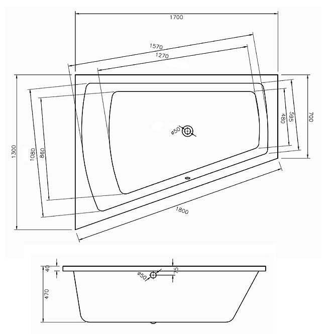 Kád Trend 170x130 L