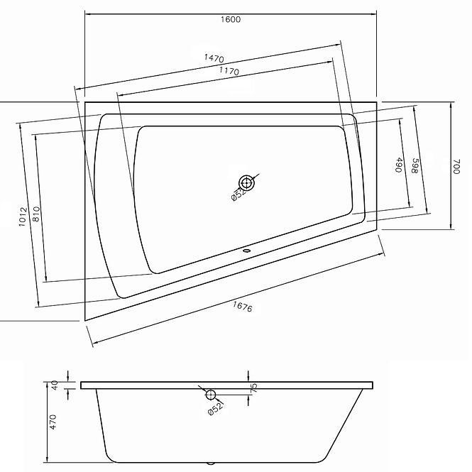 Kád Trend 160x120 L,3
