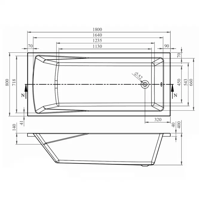 Kád Rondo 180x80,3