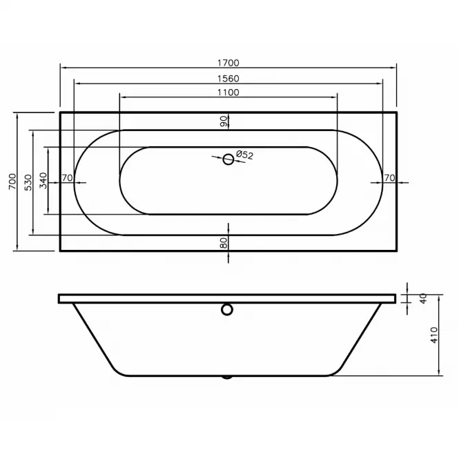 Kád Tango 170x70