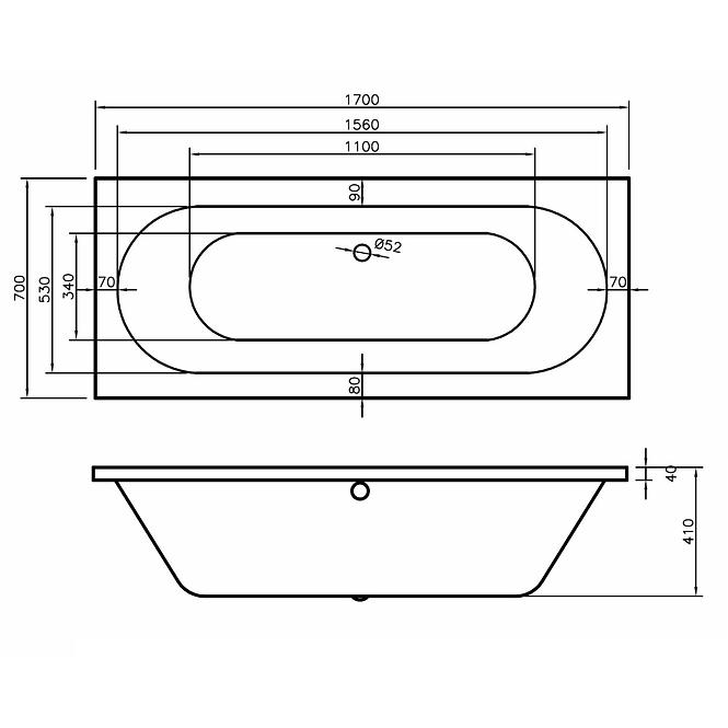 Kád Tango 170x70