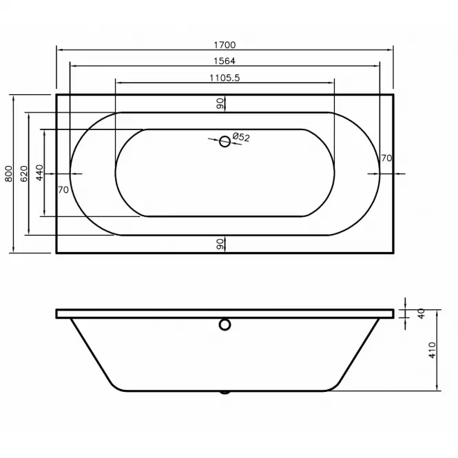 Kád Tango 170x80