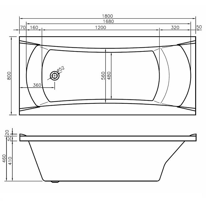 Kád Balt 180x80