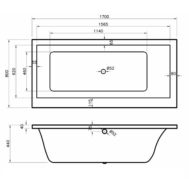 Kád Capri 170x80