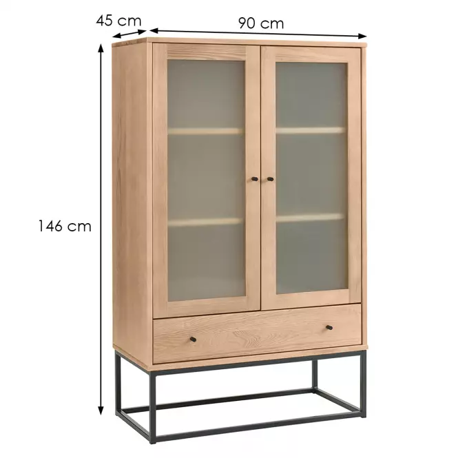 Vitrine Logan fenyő pác tölgy