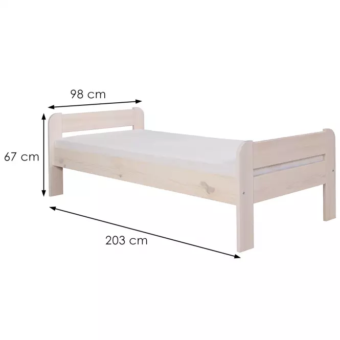 Ágy Alex 90x200 fehérített foltos fenyő,3