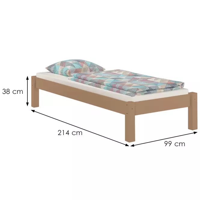 Ágy Dora 90x200 fenyő folt barna,3