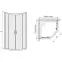 Zuhanykabin negyedkör KP4/TX5B 90/190 W0 SB Glass protect,2