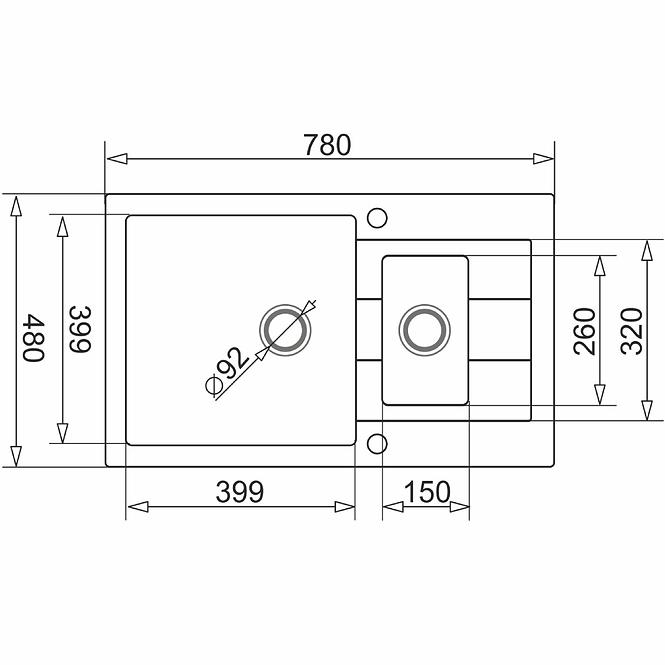 Mosogató Sparta Plus (78x48) 1½B 1D homokszínű