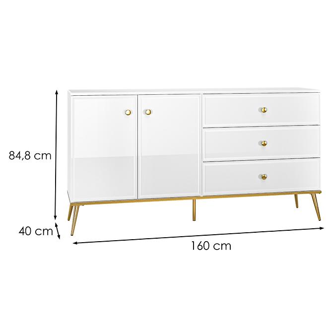 Komód Goldin 04 fehér,2