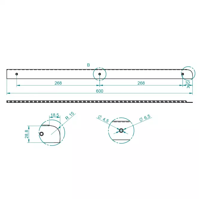 Oldalsó szegőléc balos 1mm alpo 28 - TG04.2301.07.055