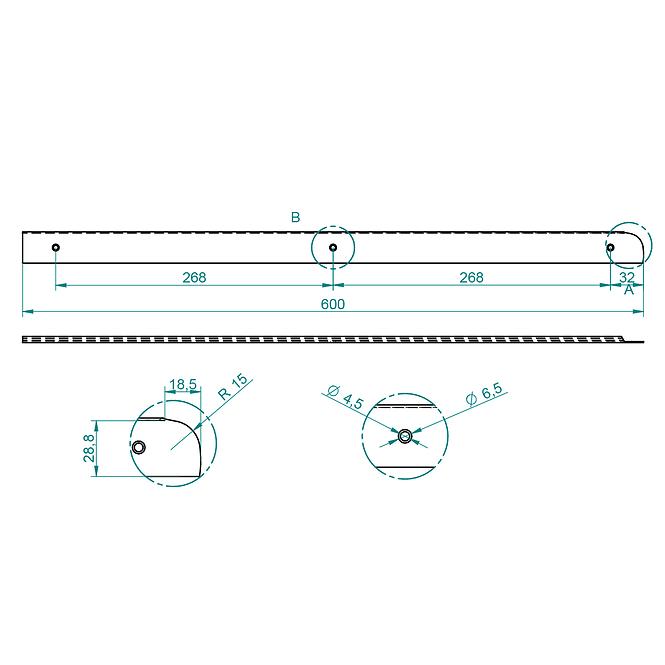 Oldalsó szegőléc balos 1mm alpo 28 - TG04.2301.07.055