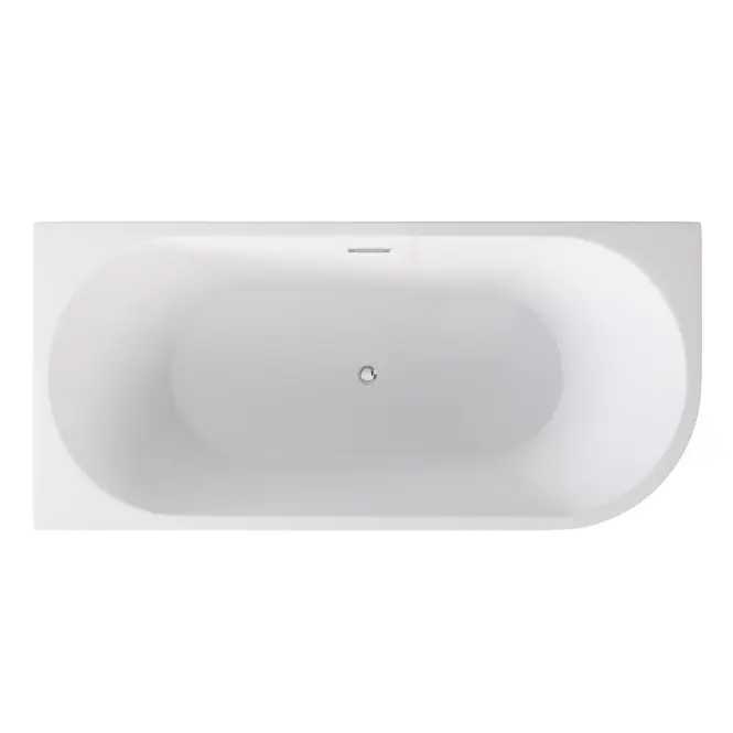 Fali sarok szabadon álló fürdőkád Zoya 170/80 L+klik-klak fekete túlcsordulással,2