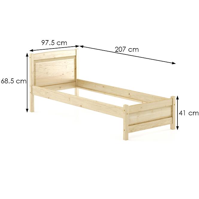 Ágy Fenyő LK125–90x200 nyers